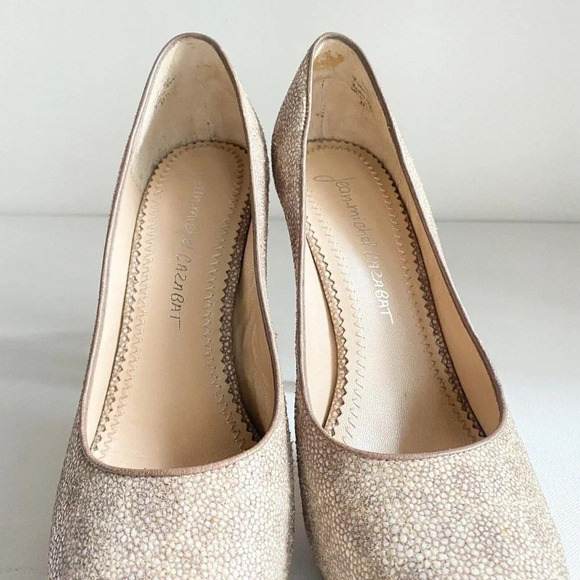 Jean-Michel Cazabat Light Beige  Stingray Skin Classic Round Toe Heels 39.5 - Picture 4 of 14